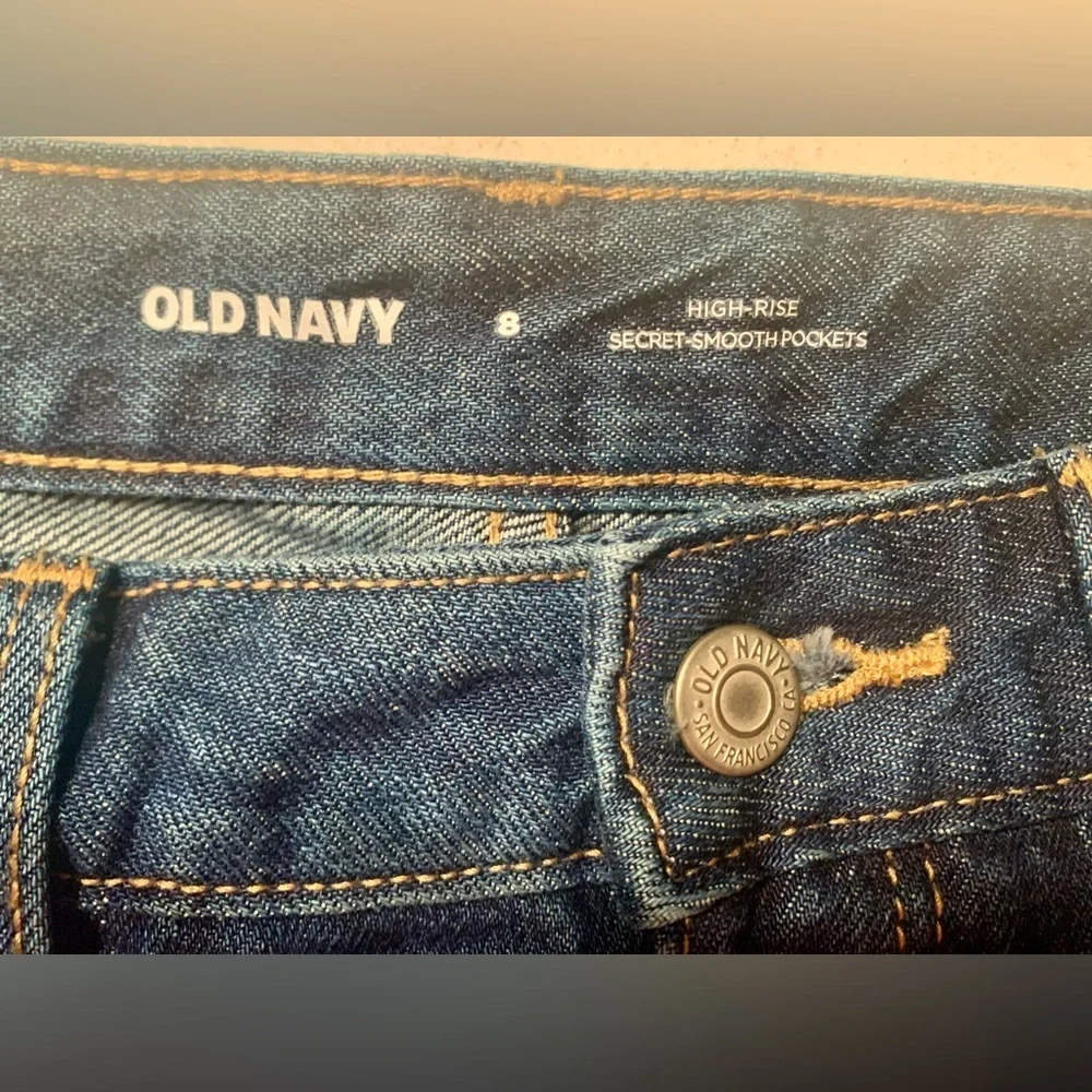 Old Navy High-Waisted Split-Front Cut-Off Non-Stretch Jean Maxi Skirt NWT - 8